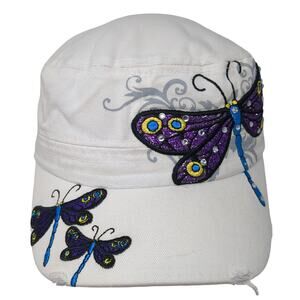 Pit Bull Strapback Cadet Army Cap White One Size Embroidered Bling